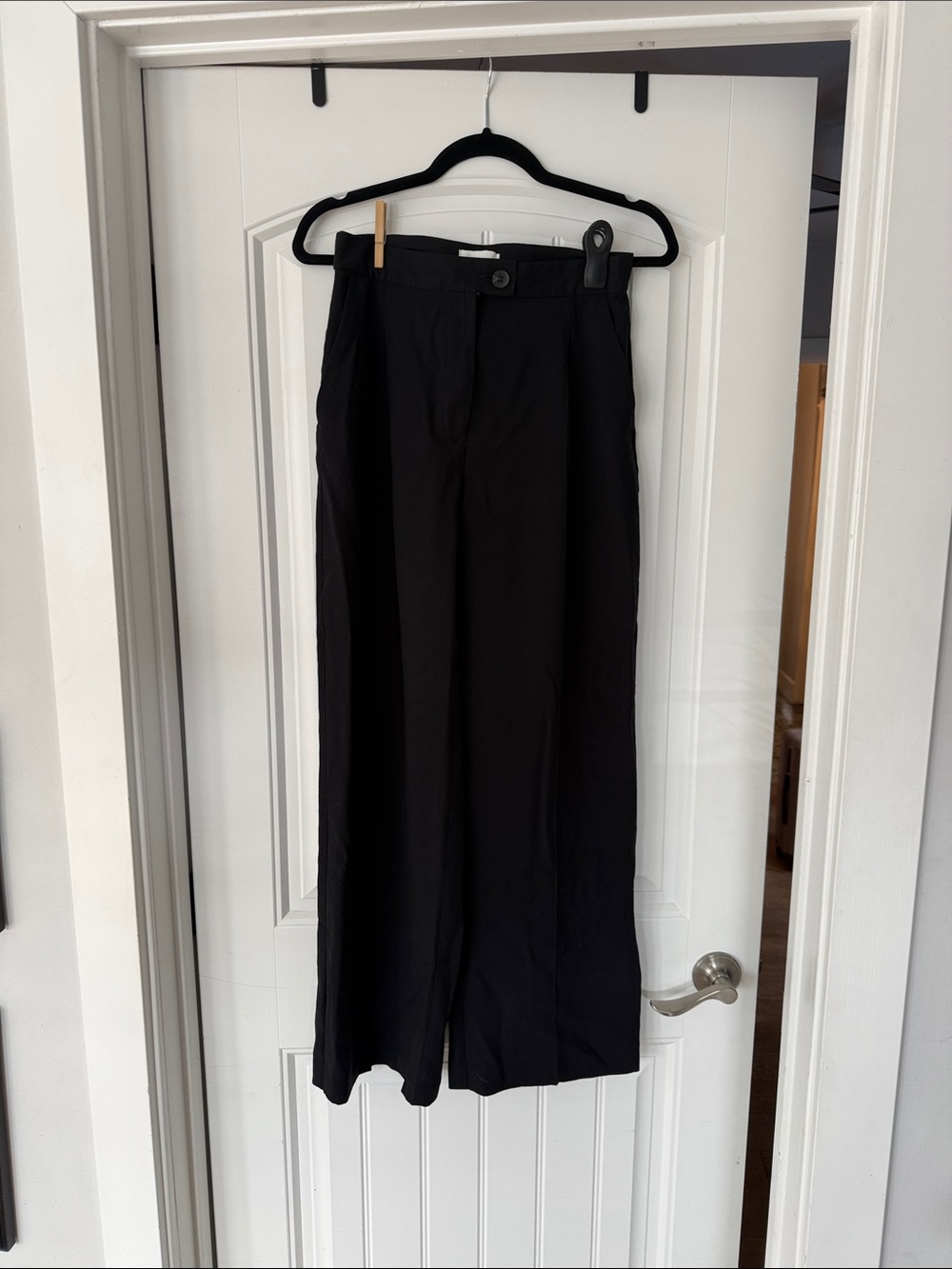 H&M Black womens Wide-Leg Dress Pants